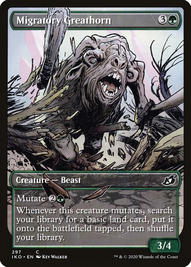 2020 Ikoria: Lair of Behemoths Migratory Greathorn #297 common card image