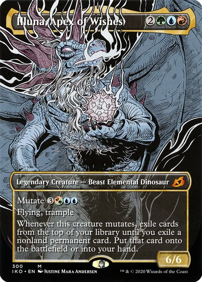 2020 Ikoria: Lair of Behemoths Illuna, Apex of Wishes #300 mythic card image