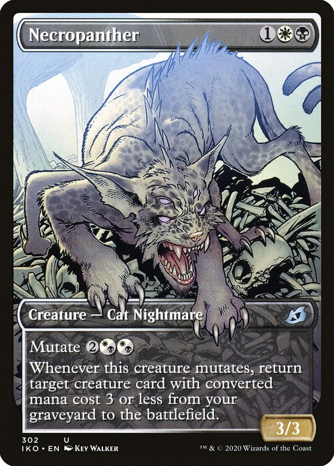 2020 Ikoria: Lair of Behemoths Necropanther #302 uncommon card image