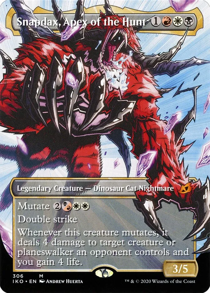 2020 Ikoria: Lair of Behemoths Snapdax, Apex of the Hunt #306 mythic card image