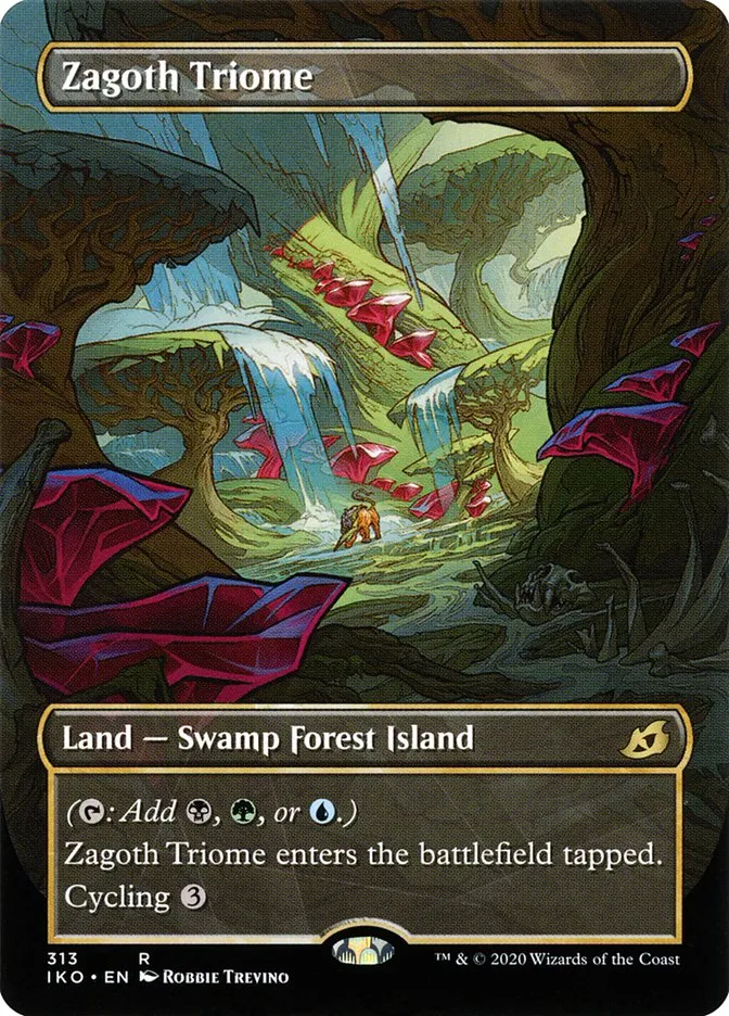2020 Ikoria: Lair of Behemoths Zagoth Triome #313 rare card image