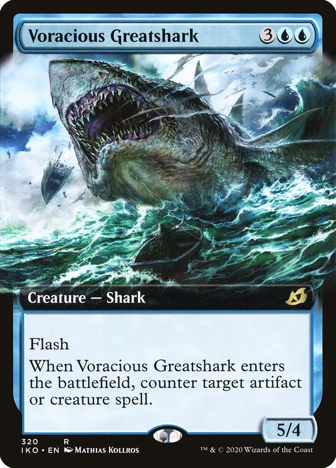 2020 Ikoria: Lair of Behemoths Voracious Greatshark #320 rare card image