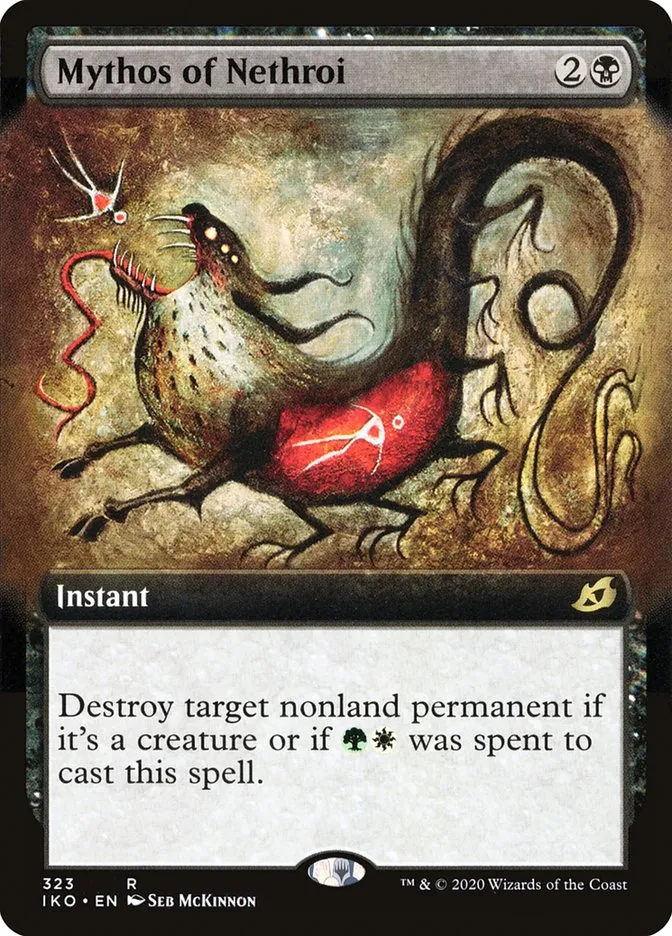 2020 Ikoria: Lair of Behemoths Mythos of Nethroi #323 rare card image