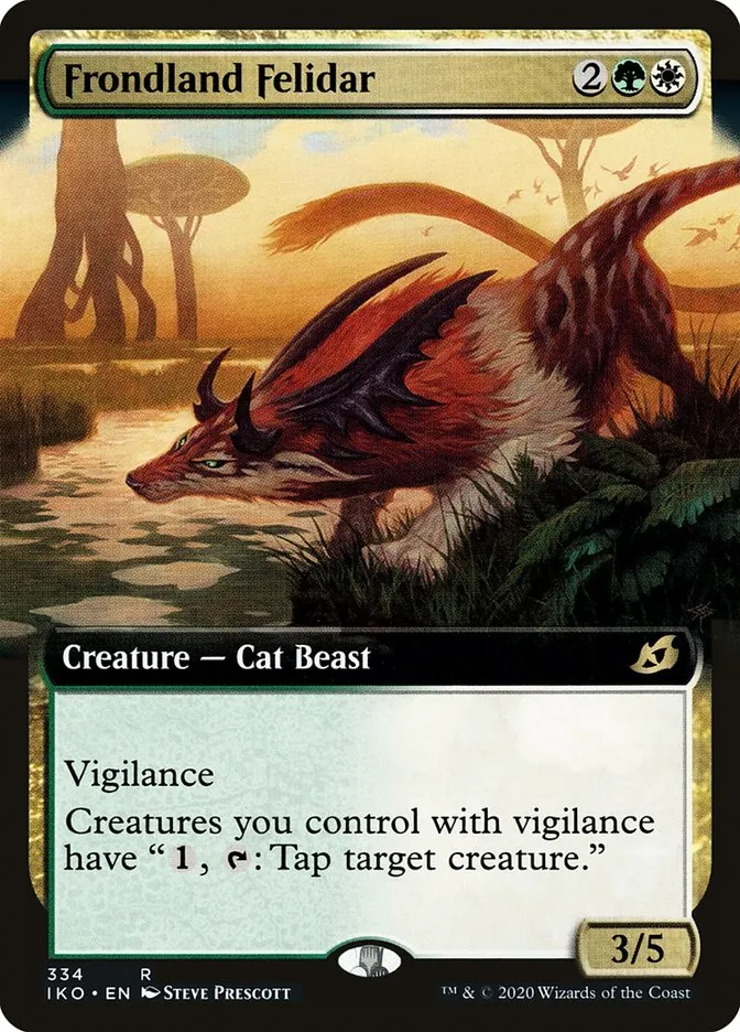 2020 Ikoria: Lair of Behemoths Frondland Felidar #334 rare card image