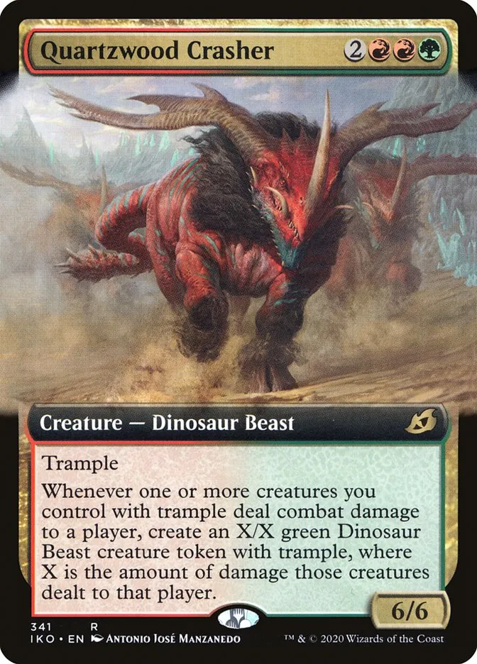 2020 Ikoria: Lair of Behemoths Quartzwood Crasher #341 rare card image
