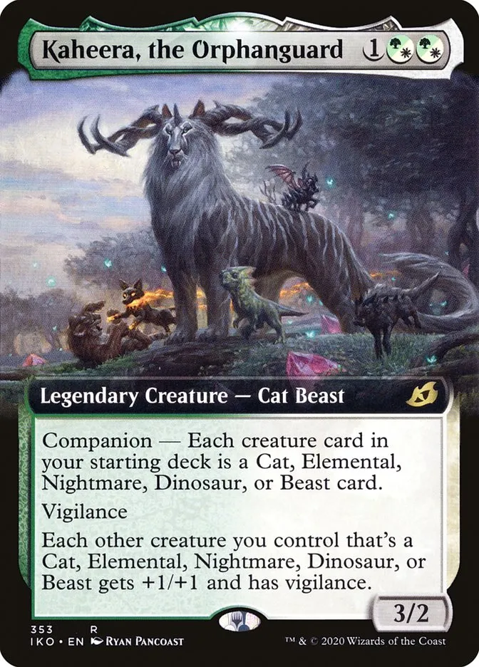 2020 Ikoria: Lair of Behemoths Kaheera, the Orphanguard #353 rare card image