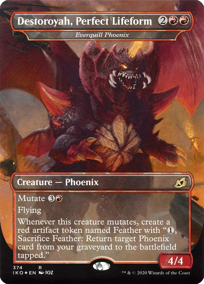 2020 Ikoria: Lair of Behemoths Everquill Phoenix #374 rare card image