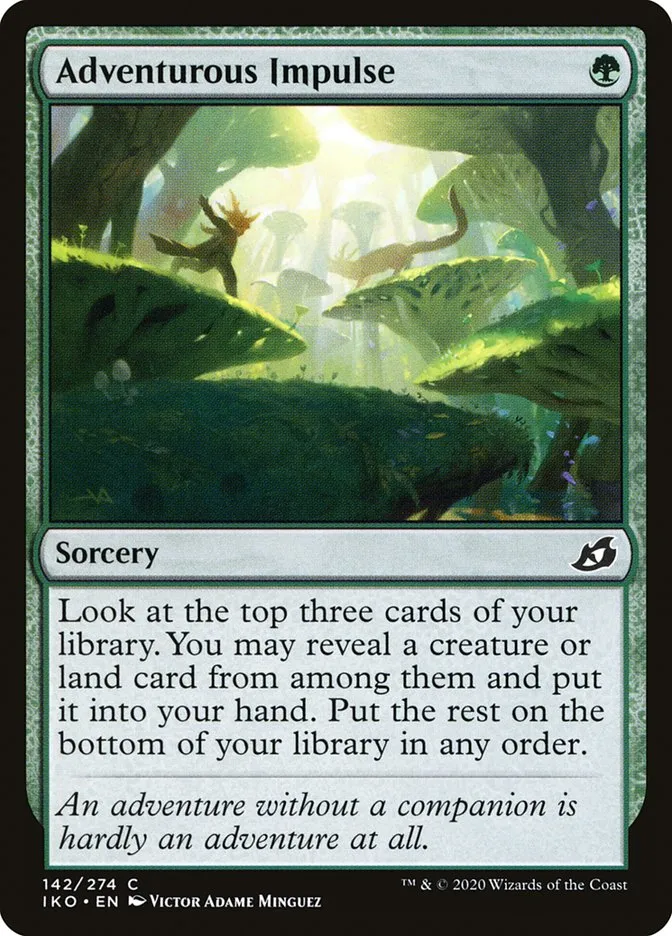 2020 Ikoria: Lair of Behemoths Adventurous Impulse #142 common card image