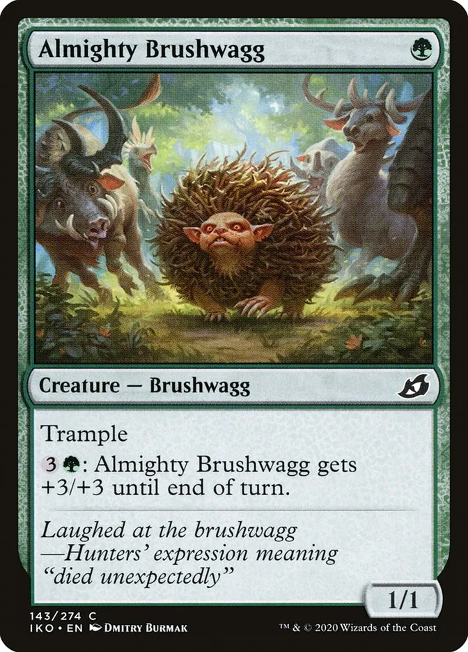 2020 Ikoria: Lair of Behemoths Almighty Brushwagg #143 common card image