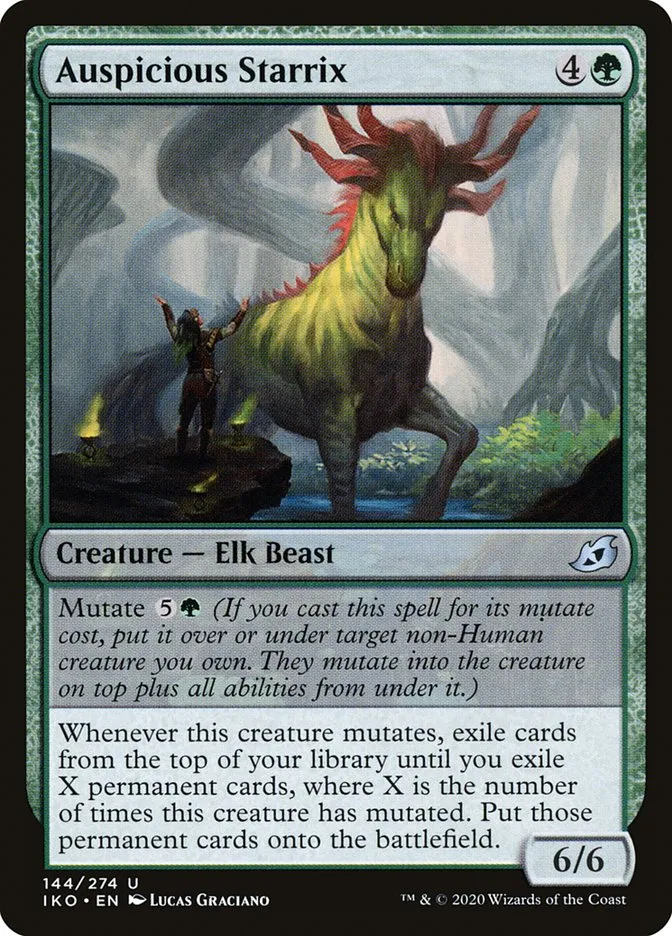 2020 Ikoria: Lair of Behemoths Auspicious Starrix #144 uncommon card image