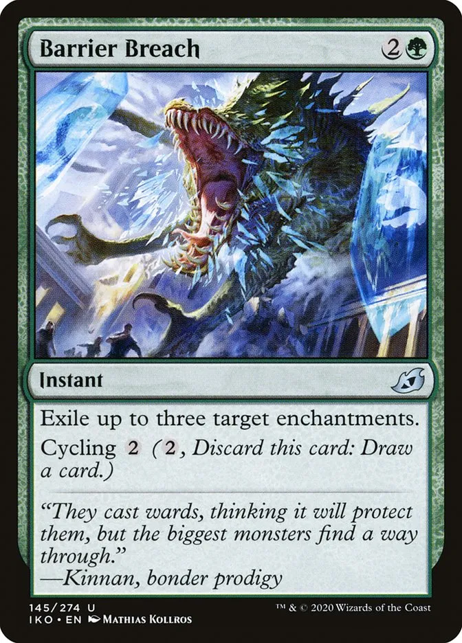 2020 Ikoria: Lair of Behemoths Barrier Breach #145 uncommon card image