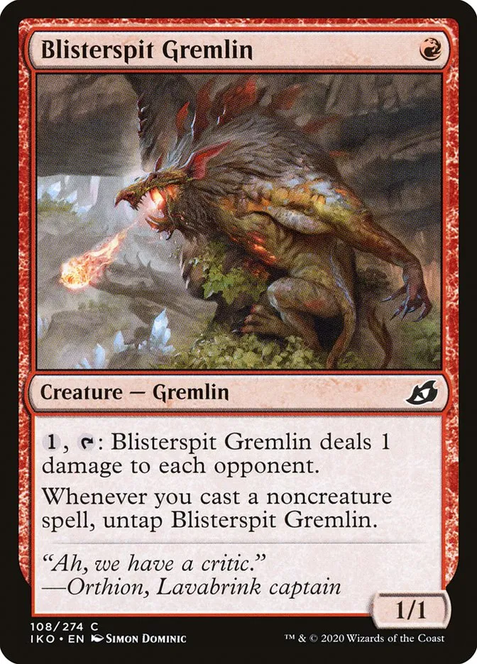 2020 Ikoria: Lair of Behemoths Blisterspit Gremlin #108 common card image