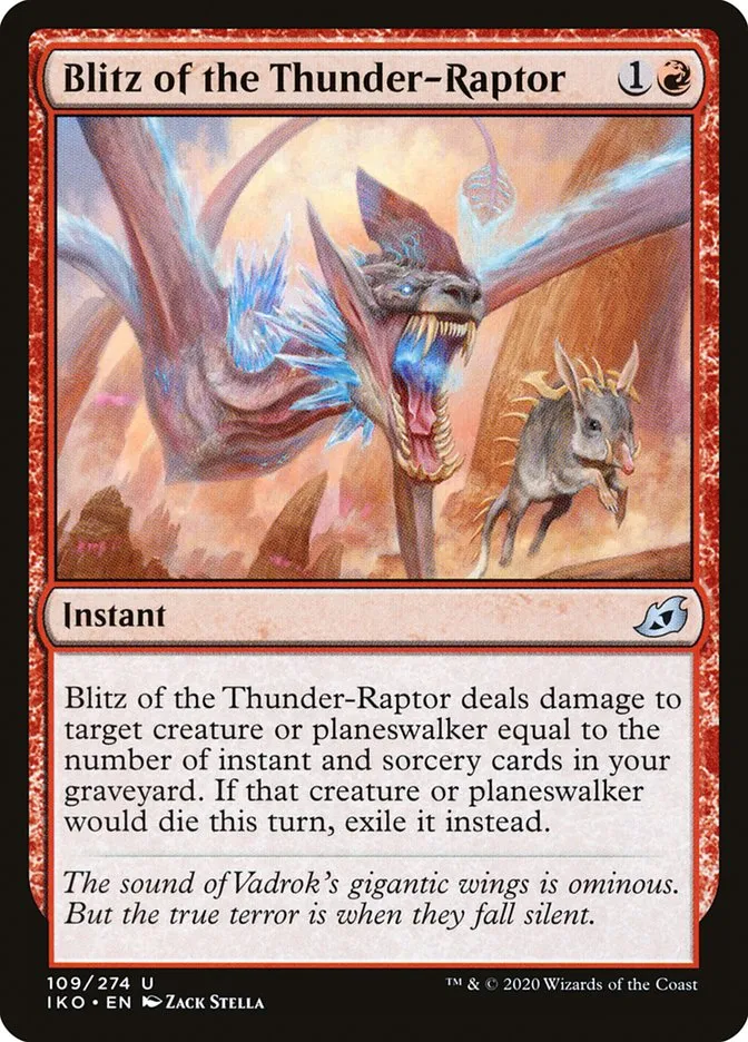 2020 Ikoria: Lair of Behemoths Blitz of the Thunder-Raptor #109 uncommon card image