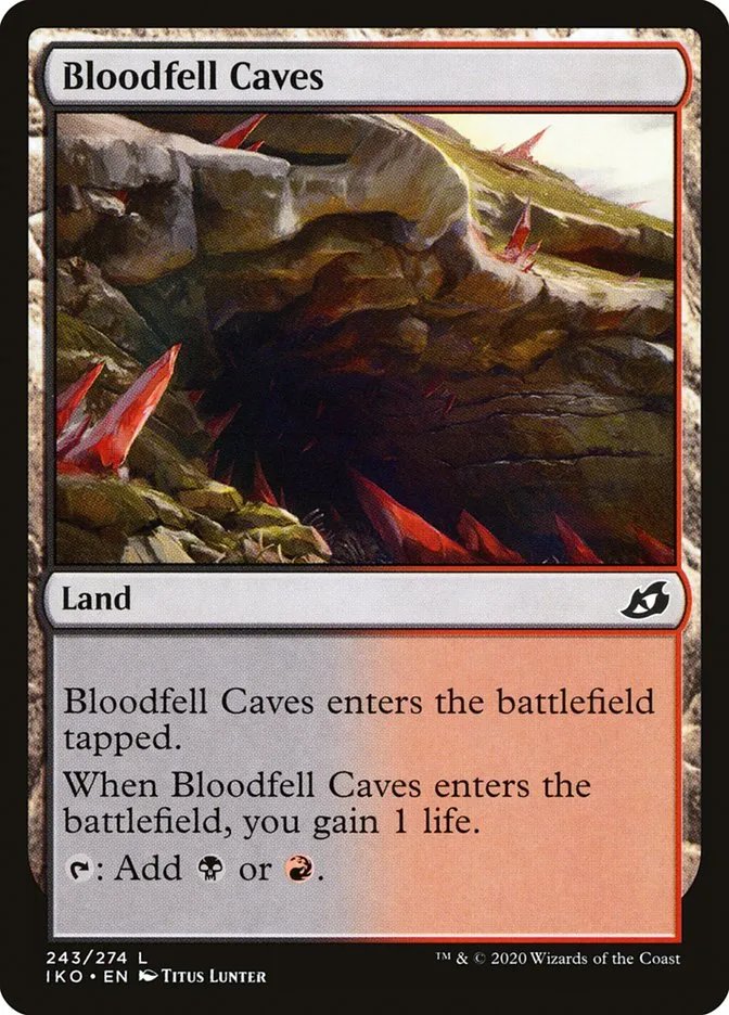 2020 Ikoria: Lair of Behemoths Bloodfell Caves #243 common card image