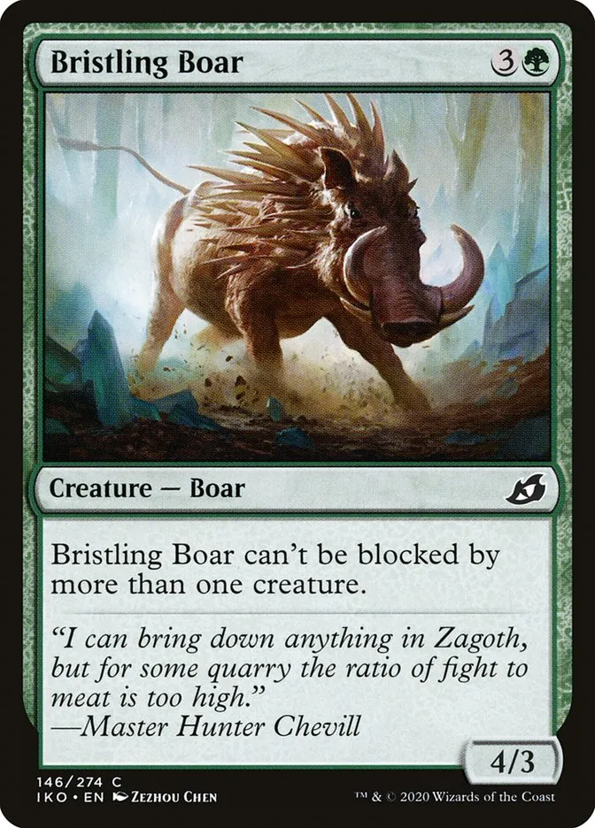 2020 Ikoria: Lair of Behemoths Bristling Boar #146 common card image