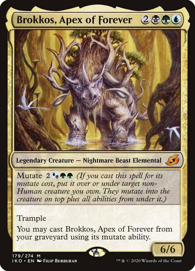 2020 Ikoria: Lair of Behemoths Brokkos, Apex of Forever #179 mythic card image