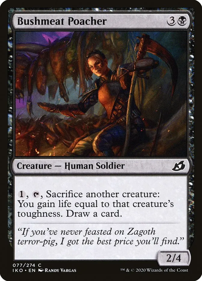 2020 Ikoria: Lair of Behemoths Bushmeat Poacher #77 common card image
