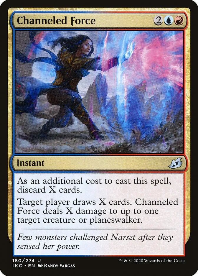 2020 Ikoria: Lair of Behemoths Channeled Force #180 uncommon card image