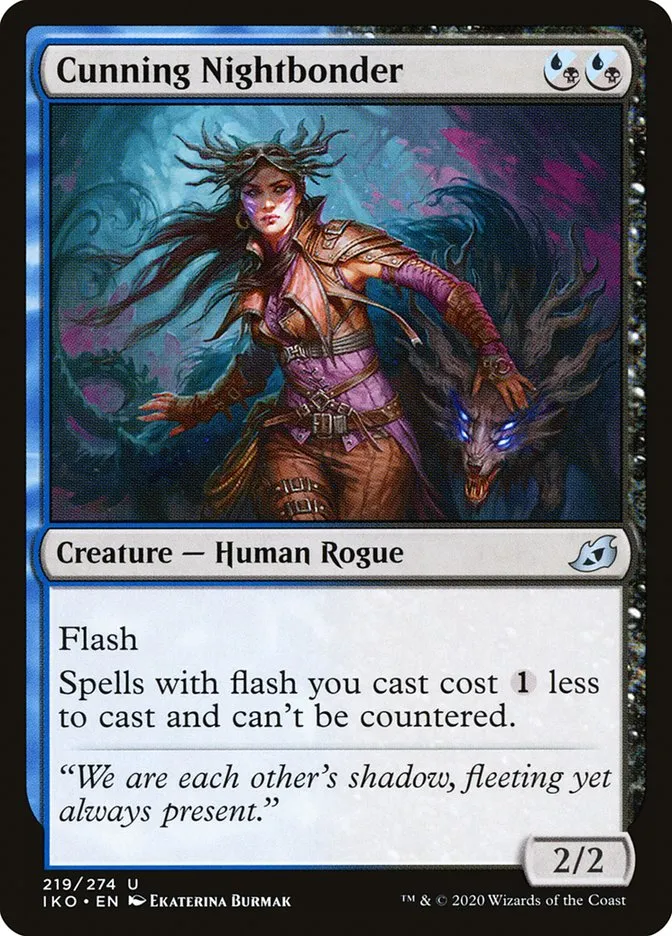 2020 Ikoria: Lair of Behemoths Cunning Nightbonder #219 uncommon card image