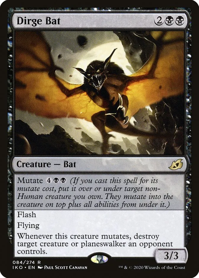 2020 Ikoria: Lair of Behemoths Dirge Bat #84 rare card image