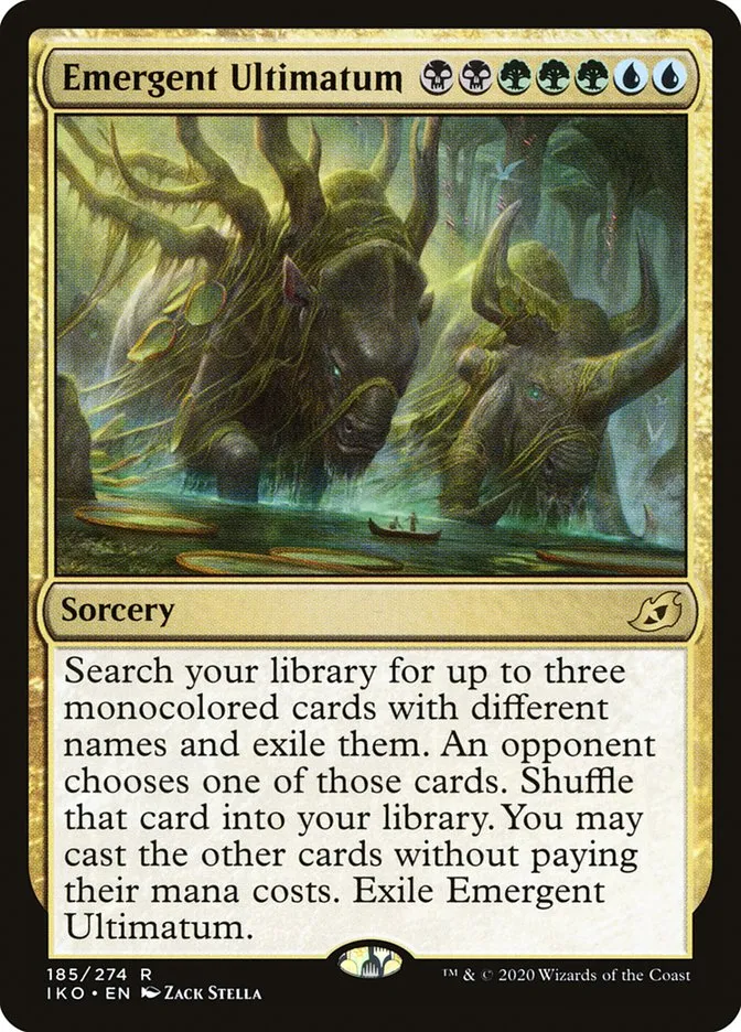 2020 Ikoria: Lair of Behemoths Emergent Ultimatum #185 rare card image