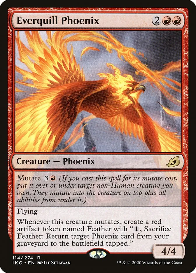 2020 Ikoria: Lair of Behemoths Everquill Phoenix #114 rare card image