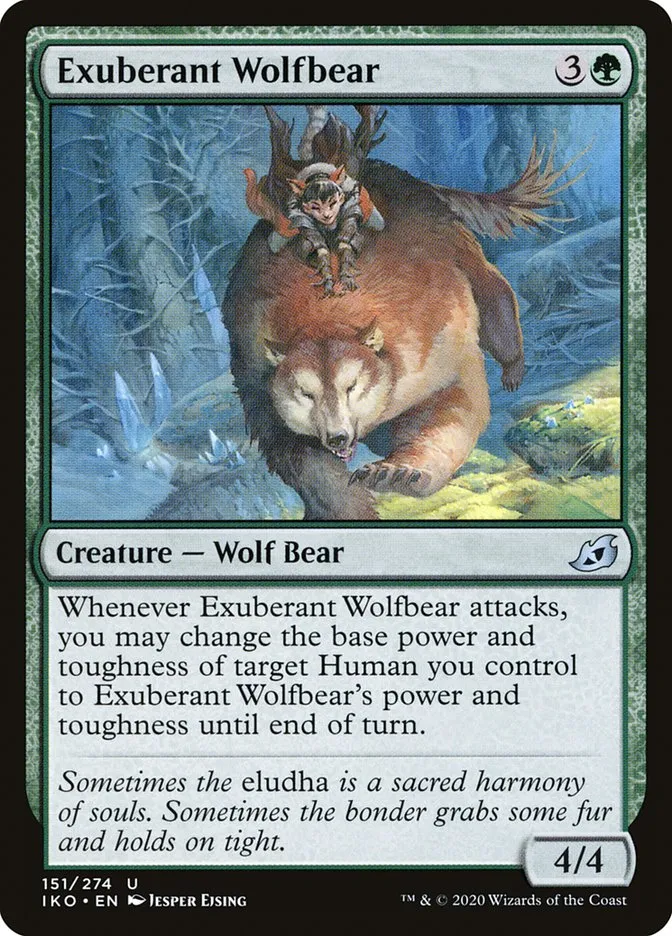 2020 Ikoria: Lair of Behemoths Exuberant Wolfbear #151 uncommon card image