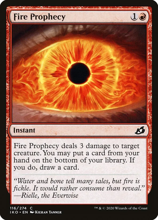 2020 Ikoria: Lair of Behemoths Fire Prophecy #116 common card image