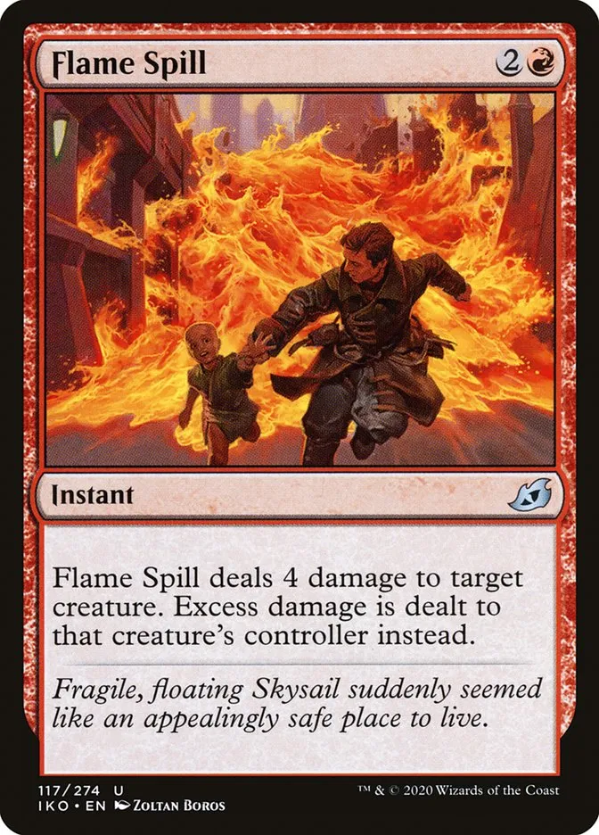 2020 Ikoria: Lair of Behemoths Flame Spill #117 uncommon card image