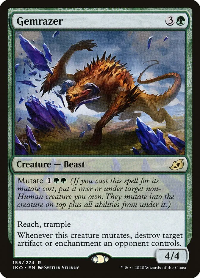 2020 Ikoria: Lair of Behemoths Gemrazer #155 rare card image