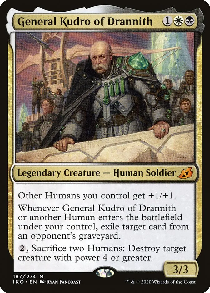 2020 Ikoria: Lair of Behemoths General Kudro of Drannith #187 mythic card image