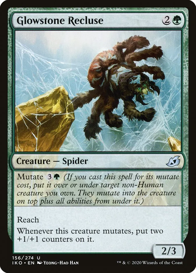 2020 Ikoria: Lair of Behemoths Glowstone Recluse #156 uncommon card image