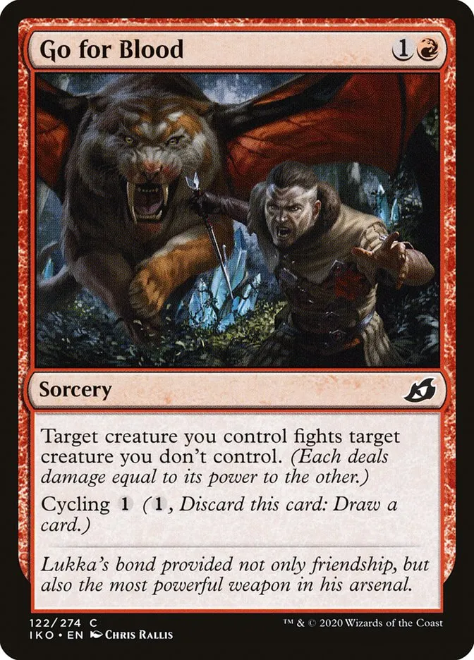 2020 Ikoria: Lair of Behemoths Go for Blood #122 common card image