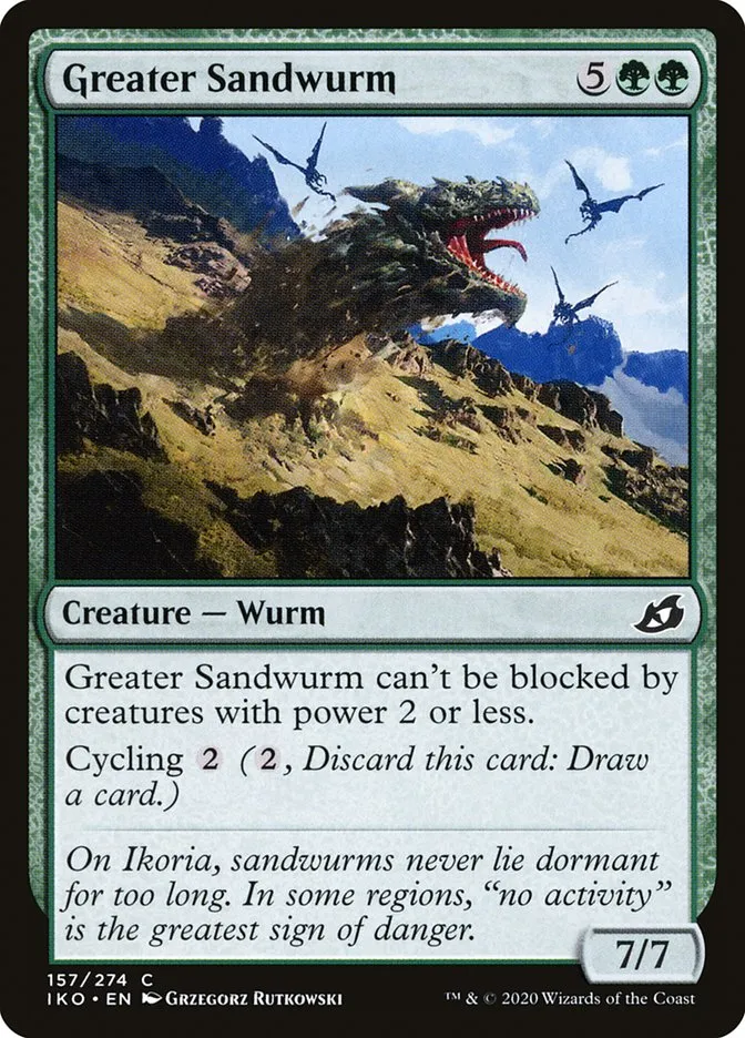 2020 Ikoria: Lair of Behemoths Greater Sandwurm #157 common card image