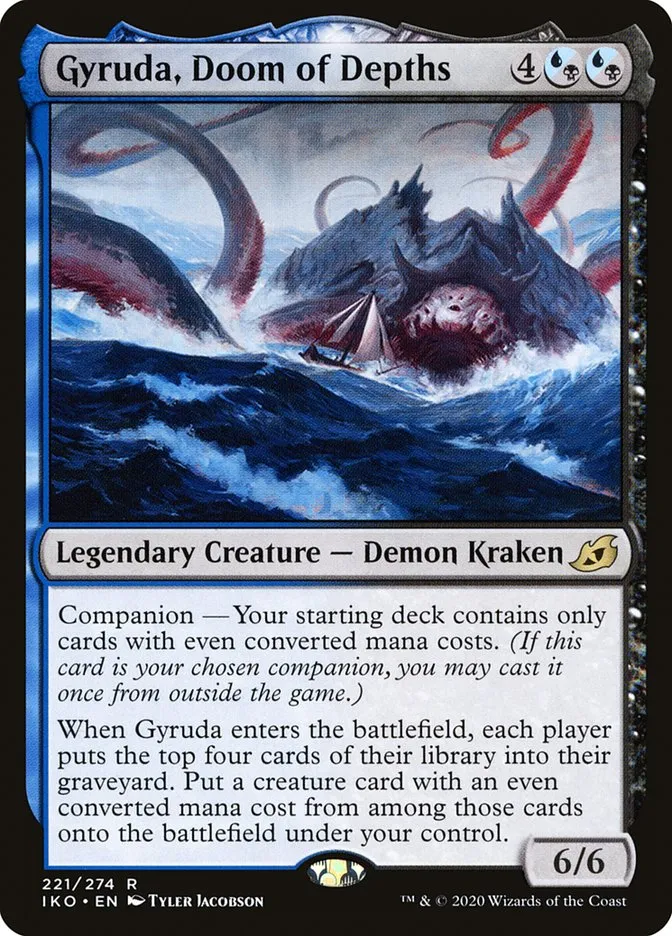 2020 Ikoria: Lair of Behemoths Gyruda, Doom of Depths #221 rare card image