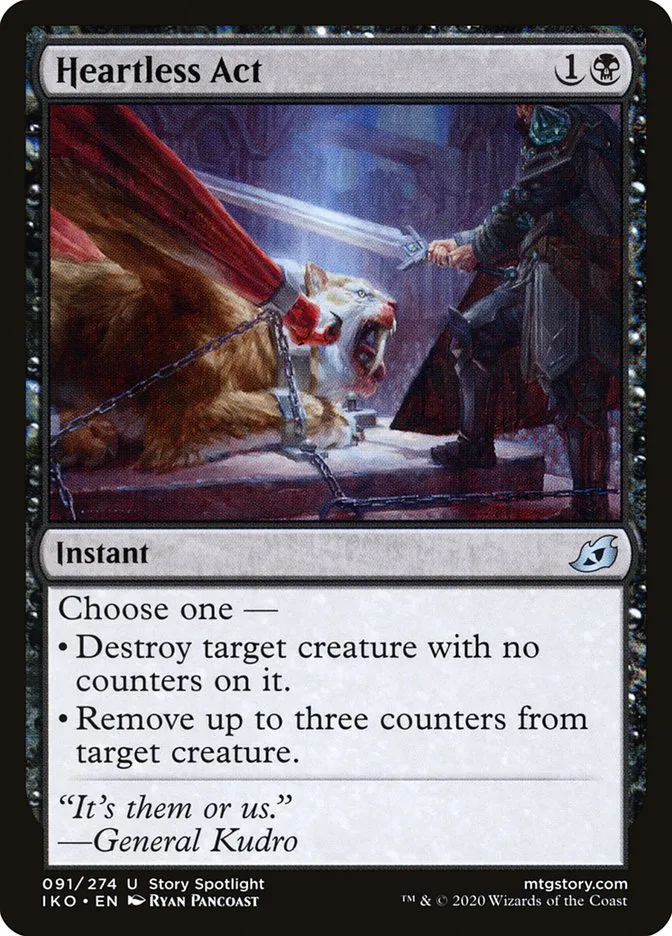 2020 Ikoria: Lair of Behemoths Heartless Act #91 uncommon card image