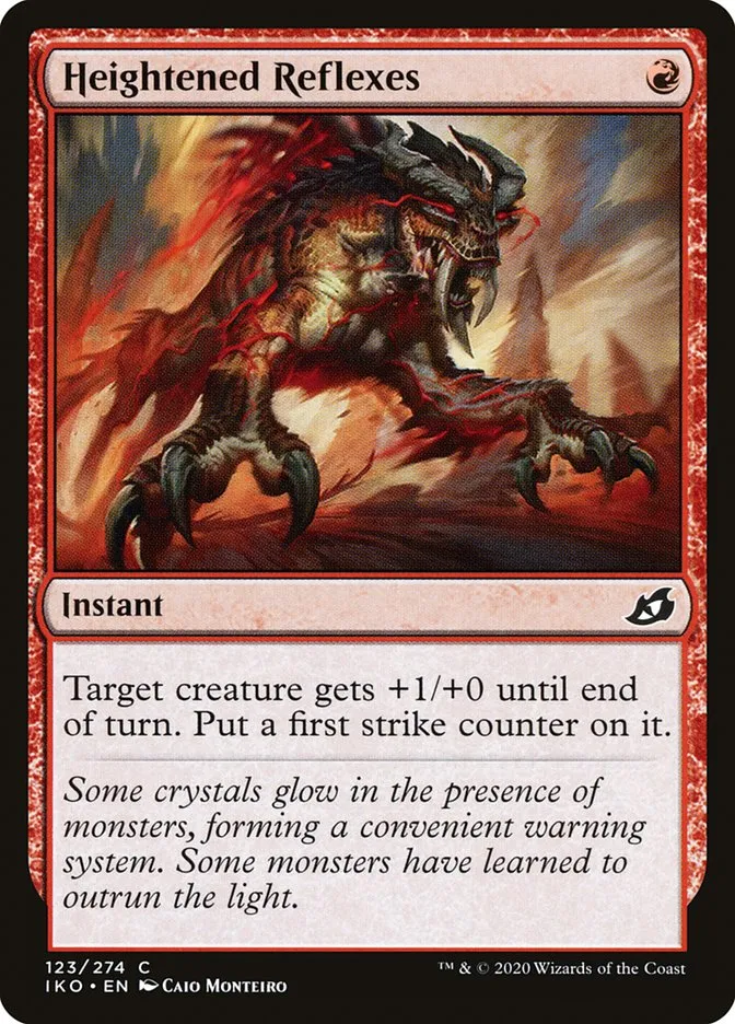 2020 Ikoria: Lair of Behemoths Heightened Reflexes #123 common card image