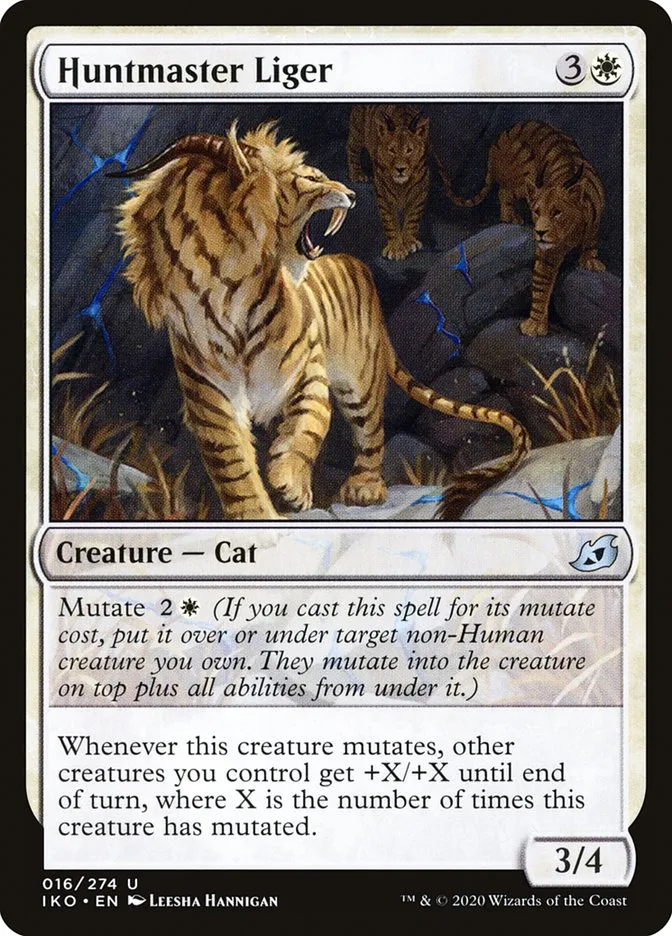 2020 Ikoria: Lair of Behemoths Huntmaster Liger #16 uncommon card image