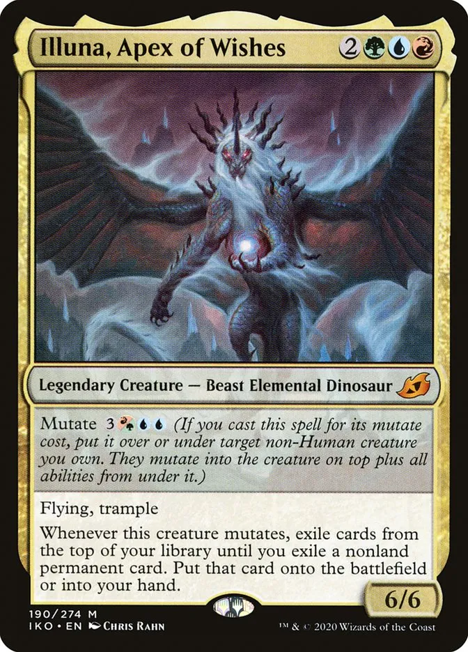2020 Ikoria: Lair of Behemoths Illuna, Apex of Wishes #190 mythic card image