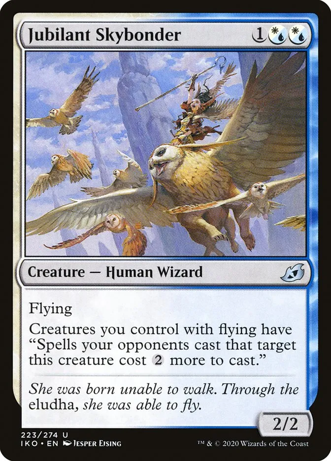 2020 Ikoria: Lair of Behemoths Jubilant Skybonder #223 uncommon card image