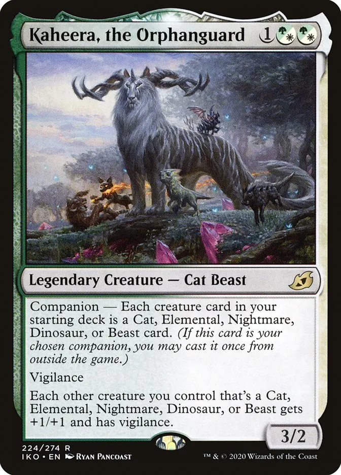 2020 Ikoria: Lair of Behemoths Kaheera, the Orphanguard #224 rare card image