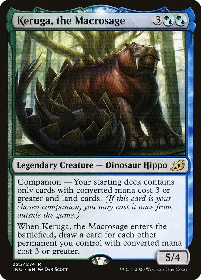 2020 Ikoria: Lair of Behemoths Keruga, the Macrosage #225 rare card image