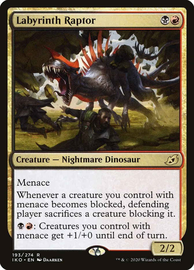 2020 Ikoria: Lair of Behemoths Labyrinth Raptor #193 rare card image