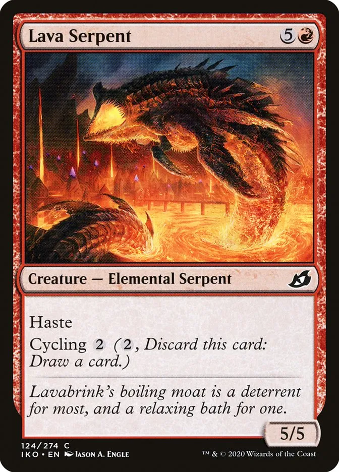 2020 Ikoria: Lair of Behemoths Lava Serpent #124 common card image