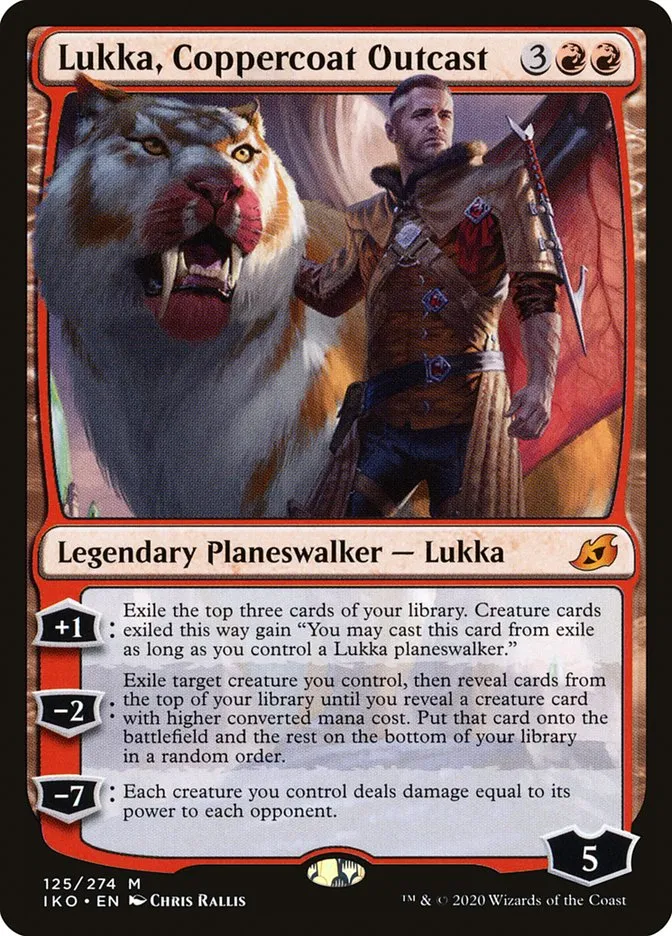 2020 Ikoria: Lair of Behemoths Lukka, Coppercoat Outcast #125 mythic card image