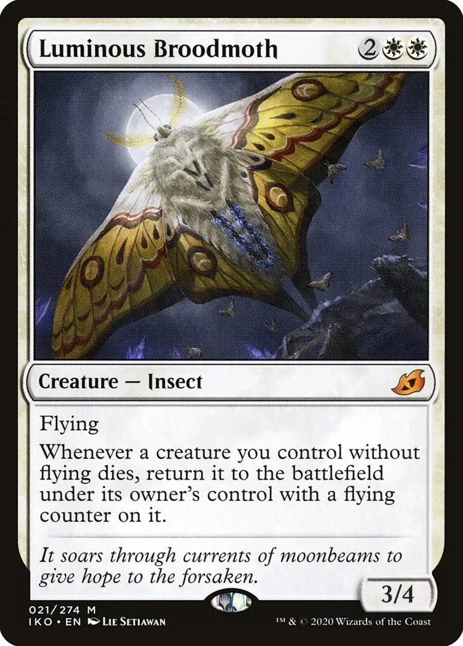 2020 Ikoria: Lair of Behemoths Luminous Broodmoth #21 mythic card image
