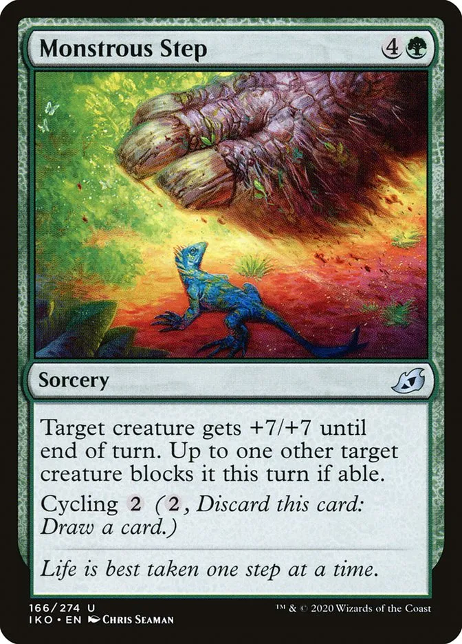 2020 Ikoria: Lair of Behemoths Monstrous Step #166 uncommon card image