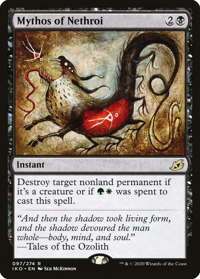 2020 Ikoria: Lair of Behemoths Mythos of Nethroi #97 rare card image
