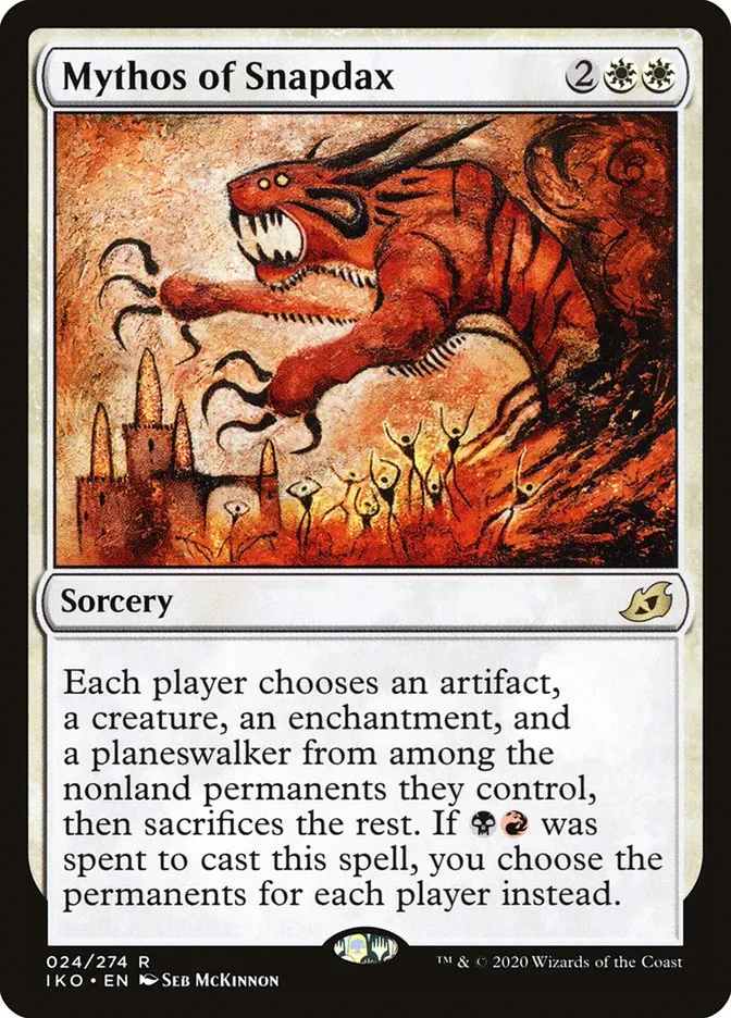 2020 Ikoria: Lair of Behemoths Mythos of Snapdax #24 rare card image