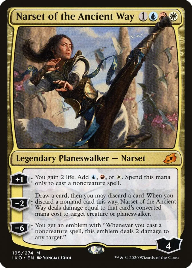 2020 Ikoria: Lair of Behemoths Narset of the Ancient Way #195 mythic card image